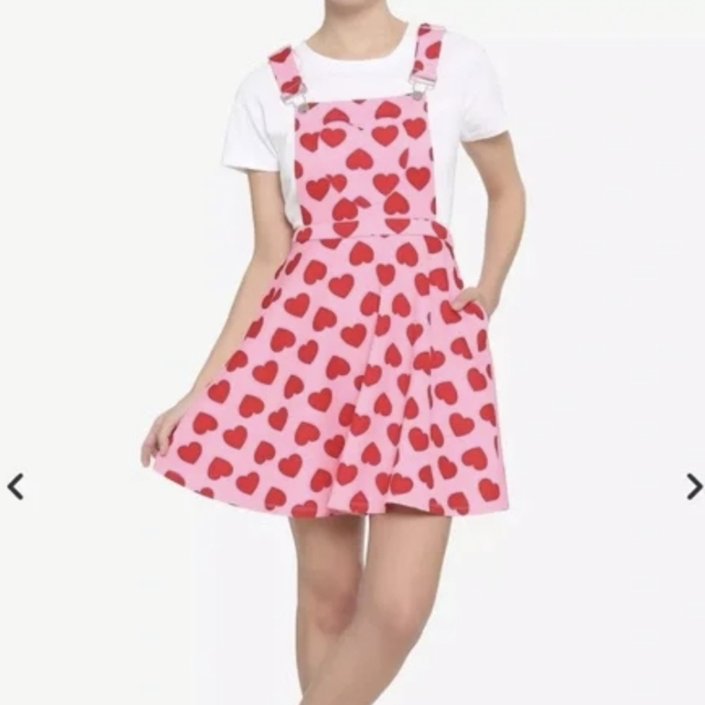 Hot Topic Pink and Red Heart Dress